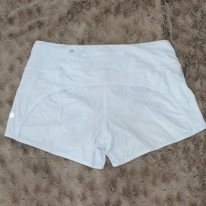 Lululemon White Run Times Short II Size 6